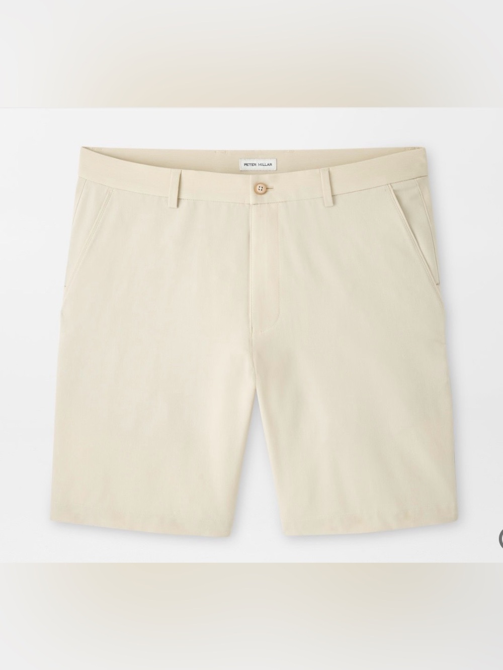 Peter Millar Men's Cream Flat-Front Performance Shorts